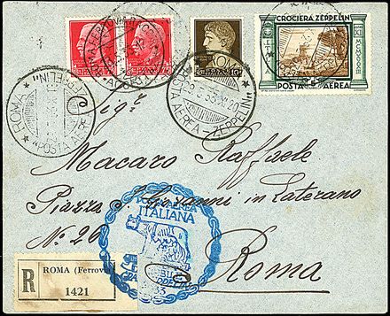 ZEPPELIN - VOLO CIRCOLARE SU ROMA - ITALIA  - Catalogo Catalogo di vendita su offerte - Studio Filatelico Toselli