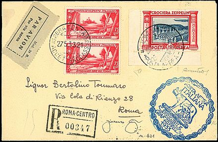 ZEPPELIN - VOLO CIRCOLARE SU ROMA - ITALIA  - Catalogo Catalogo di vendita su offerte - Studio Filatelico Toselli