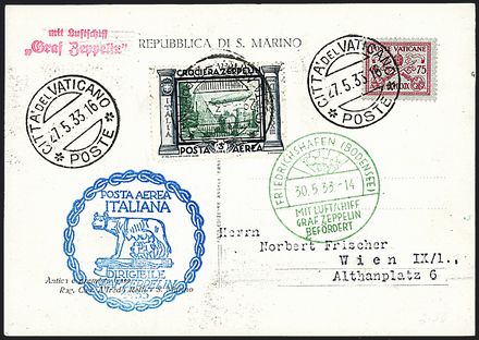 ZEPPELIN - VATICANO  - Catalogo Catalogo di vendita su offerte - Studio Filatelico Toselli
