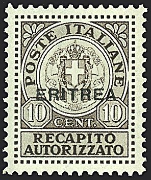 COLONIE ITALIANE - ERITREA - Recapito autorizzato  - Catalogo Catalogo a Prezzi Netti - Studio Filatelico Toselli