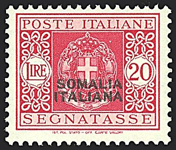 COLONIE ITALIANE - SOMALIA - Segnatasse  - Catalogo Catalogo a Prezzi Netti - Studio Filatelico Toselli