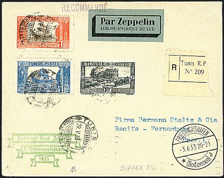 ZEPPELIN - TUNISIA  - Catalogo Catalogo di vendita su offerte - Studio Filatelico Toselli