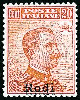 COLONIE ITALIANE EGEO Emissioni per ciascuna isola