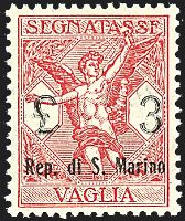 SAN MARINO  Segnatasse per vaglia