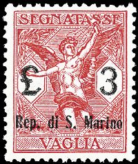 SAN MARINO  Segnatasse per vaglia