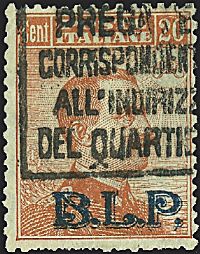 ITALIA REGNO  Francobolli per buste e lettere postali - B.L.P.